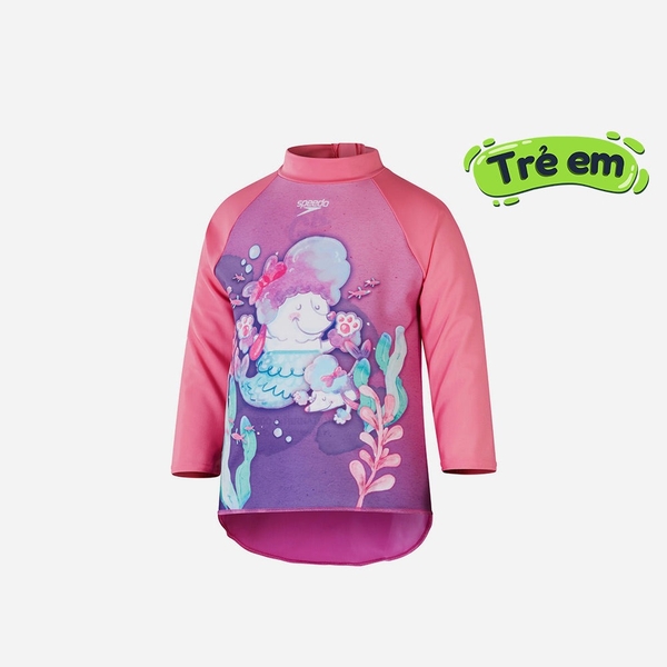 Áo Bơi Chống Nắng Bé Gái Digital Long Sleeve - Hồng