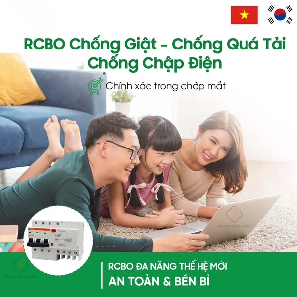 [RCBO 3P 25A] Cầu Dao Chống Giật  RCBO 3 Pha 380V 25A RCBO DOBO KOREA siêu nhạy - 4.5kA 30mA (Aptomat chống giật) DZ47LE-88253P