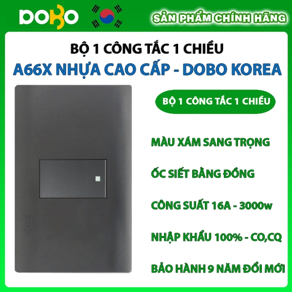Bộ ổ cắm điện, công tắc điện A66X cao cấp DoBo Hàn Quốc - Nhập khẩu chính hãng - bảo hành 9 năm