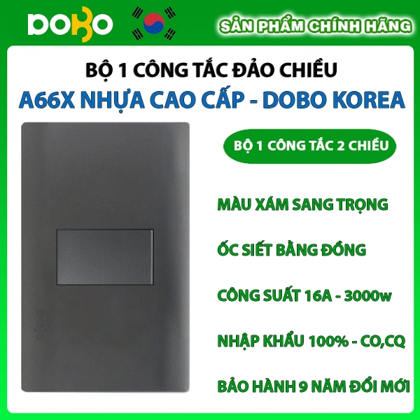 Bộ ổ cắm điện, công tắc điện A66X cao cấp DoBo Hàn Quốc - Nhập khẩu chính hãng - bảo hành 9 năm