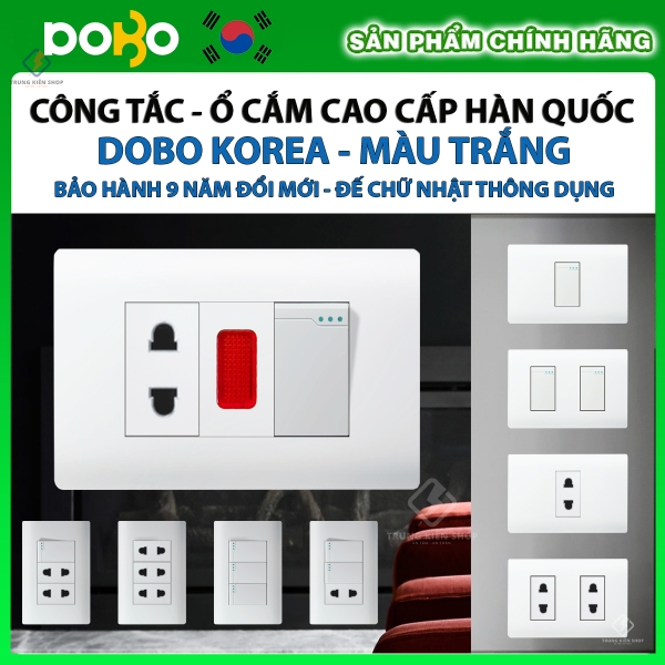 [Hạt rời] Ổ cắm âm tường, công tắc điện cao cấp  Dòng A50 DoBo Hàn Quốc nhập khẩu  - Bảo hành 9 năm - NPP Trung Kiên