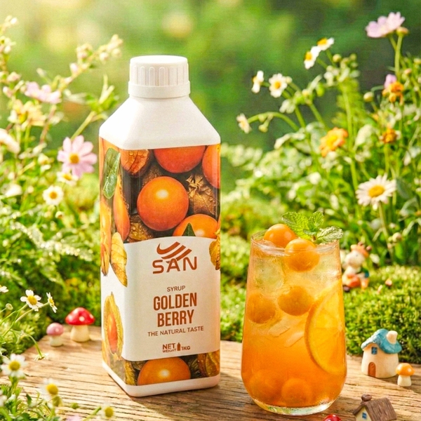 Syrup Tầm Bóp SAN Chai 1Kg – Siro Pha Trà Trái Cây, Soda, Cocktail, Đá Xay