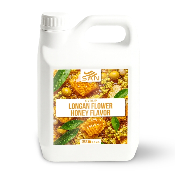 SYRUP HƯƠNG MẬT ONG HOA NHÃN Chai 2,5Kg – Syrup pha chế trà sữa, đồ uống – Có mẫu 100ml, tặng công thức pha chế