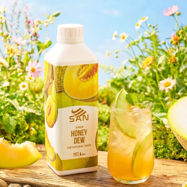 Syrup Dưa Lưới Xanh SAN Chai 1Kg