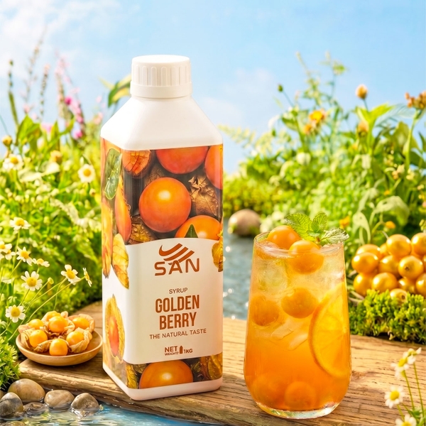 Syrup Tầm Bóp SAN Chai 1Kg – Siro Pha Trà Trái Cây, Soda, Cocktail, Đá Xay