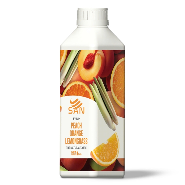 SYRUP ĐÀO CAM SẢ Chai 1Kg (Trái Cây Tự Nhiên - Hương Thơm, Màu Sắc Nổi Bật)