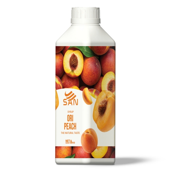 SYRUP ĐÀO ORI Chai 1Kg (Trái Cây Tự Nhiên - Hương Thơm, Màu Sắc Nổi Bật)
