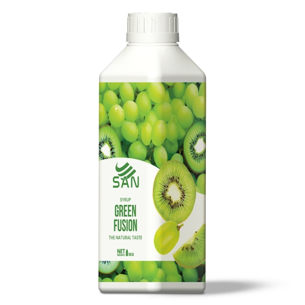 SYRUP KIWI - NHO XANH Chai 1Kg (Trái Cây Tự Nhiên - Hương Thơm, Màu Sắc Nổi Bật)