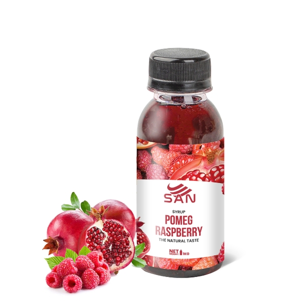 SYRUP LỰU ĐỎ - MÂM XÔI Chai nhỏ 100ml (Trái Cây Tự Nhiên - Hương Thơm, Màu Sắc Nổi Bật)