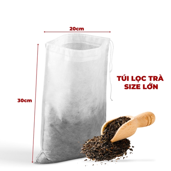 Túi Lọc Trà Size Lớn - Kích Thước 20x30cm (Có Dây Rút- Không Dệt Cao Cấp, Siêu Tiện Dụng-Dùng Được Nhiều Lần)