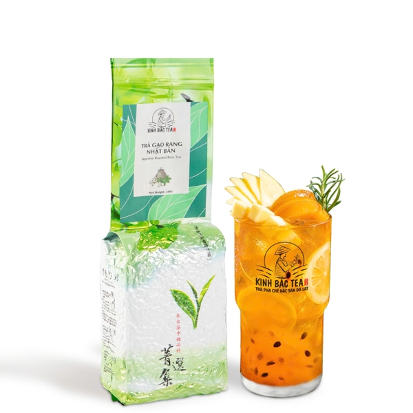 Trà Xanh Gạo Rang Bịch 200g (Pha trà sữa, trà trái cây đậm vị)