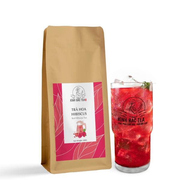 Trà Hoa Đỏ Hibiscus Bịch 200g (Nguyên Nụ, Sấy Khô Tự Nhiên Thượng Hạng - Màu Đỏ Thơm Đặc Trưng)