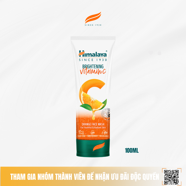 Sữa rửa mặt sáng da tinh chất cam Himalaya Brightening Vitamin C Orange Face Wash 100ml