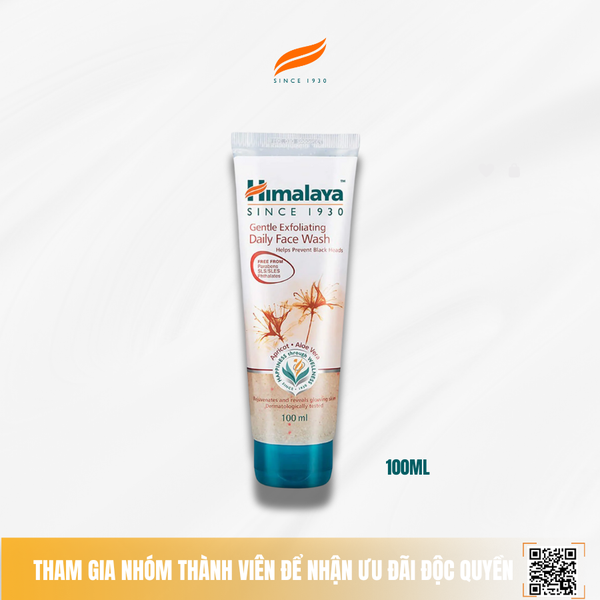 30/11/2026 Sữa rửa mặt tẩy tế bào chết ngừa mụn đầu đen Himalaya Gentle Exfoliating Daily Face Wash 100ml
