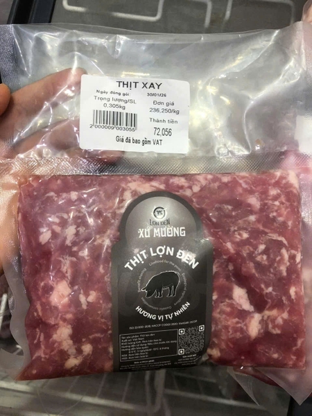 Thịt xay lợn đen Xứ Mường