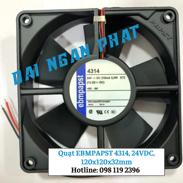 Quạt EBMPAPST 4314, 24VDC, 120x120x32mm Vật Tư 247