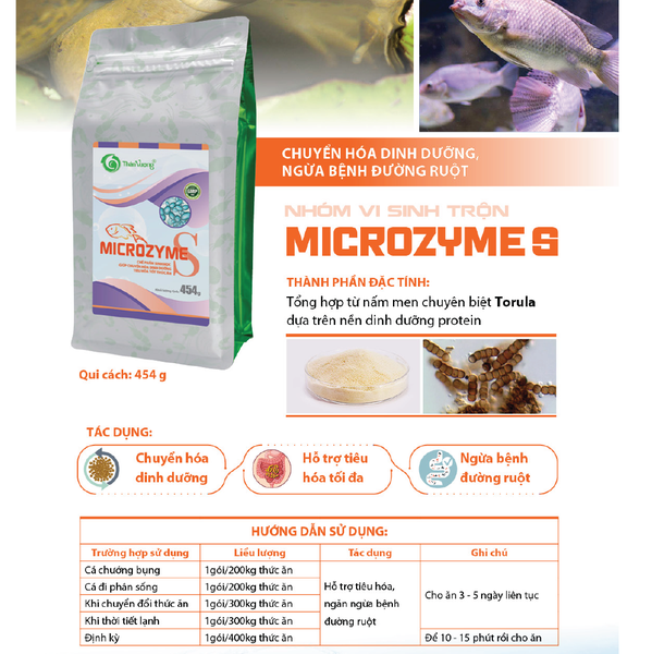 MICROZYME S - Chuyển hóa dinh dưỡng, ngừa bệnh đường ruột
