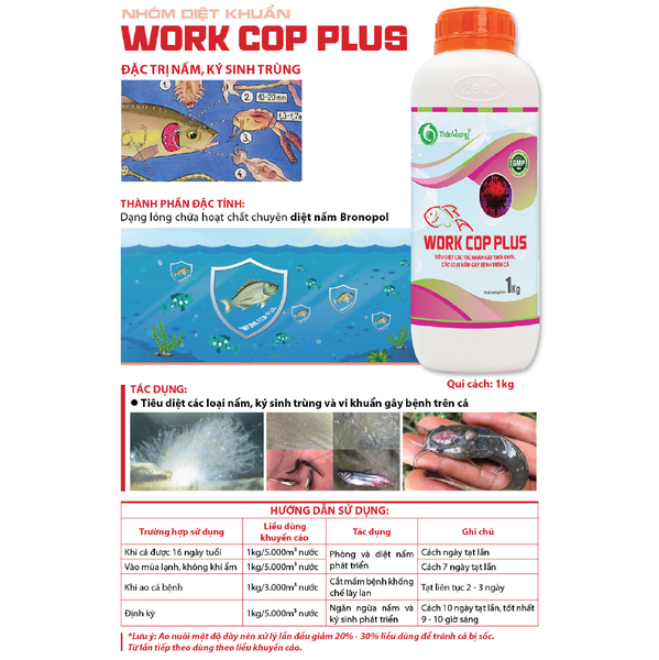 WORK COP Plus - Đặc trị nấm, ký sinh trùng