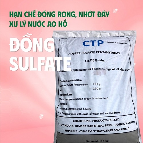 SÁT TRÙNG AO NUÔI ĐỒNG SULFATE - DIỆT RONG RÊU