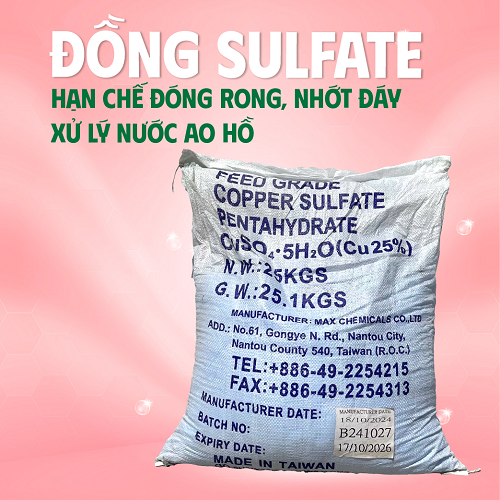 ĐỒNG SULFATE - Sát trùng ao nuôi, diệt rong rêu