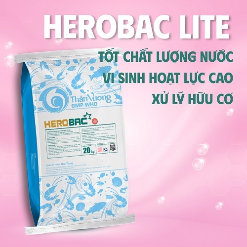 MEN VI SINH LÀM ĐẸP MÀU NƯỚC, SẠCH ĐÁY, NGĂN NGỪA HÌNH THÀNH TẢO XANH, GIẢM KHÍ ĐỘC HEROBAC LITE