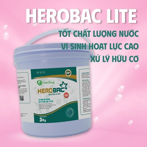MEN VI SINH LÀM ĐẸP MÀU NƯỚC, SẠCH ĐÁY, NGĂN NGỪA HÌNH THÀNH TẢO XANH, GIẢM KHÍ ĐỘC HEROBAC LITE