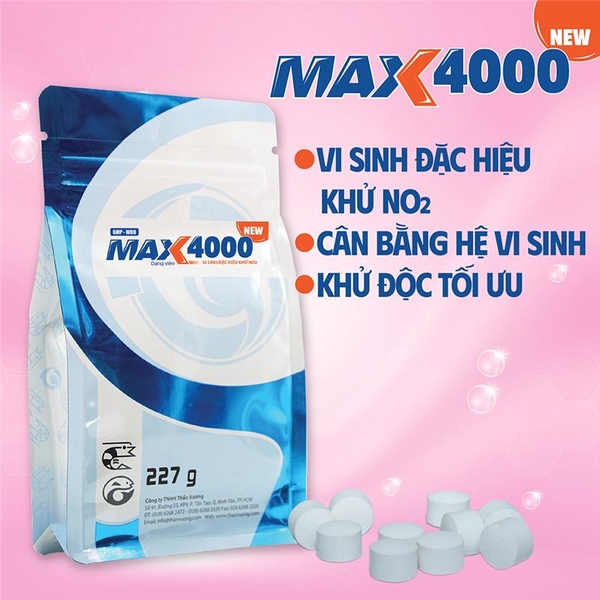 MAX 4000 NEW - Giảm khí độc NO2, NH3, H2S