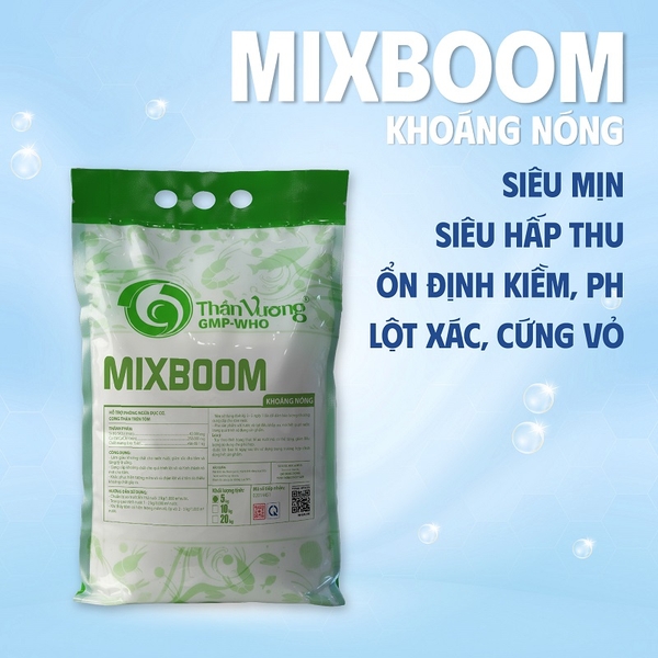 MIXBOOM Khoáng nóng - Hỗ trợ phòng ngừa đục cơ, cong thân trên tôm