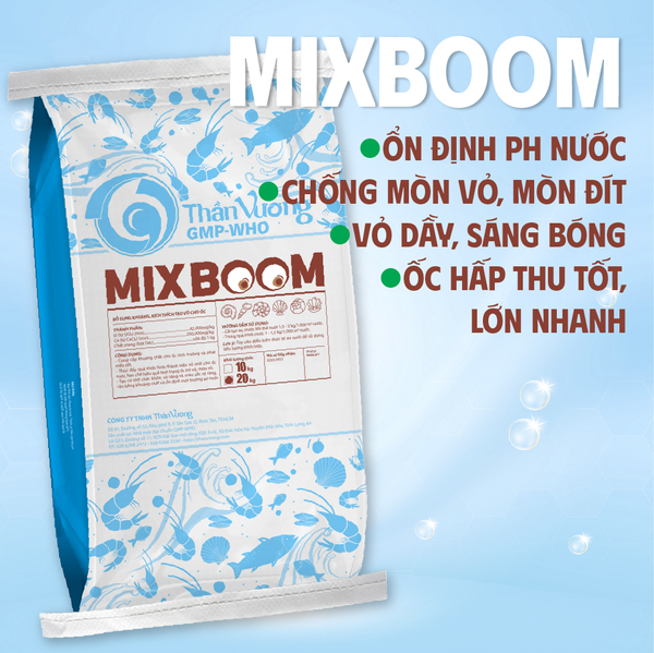 MIXBOOM - Ổn định pH nước, ốc hấp thu tốt, lớn nhanh