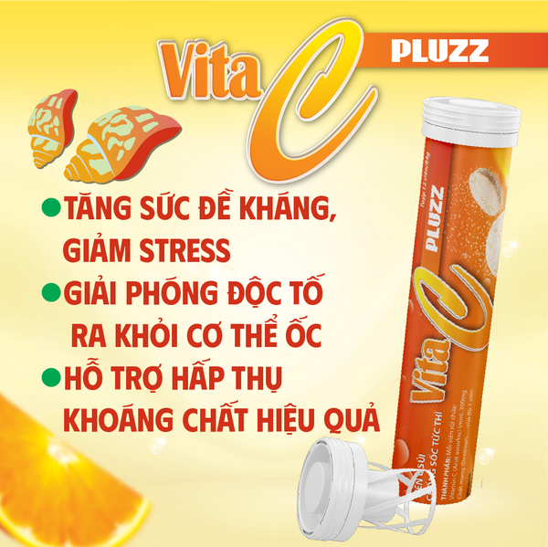 VITA C PLUZZ - Tăng sức đề kháng, giảm stress, giải phóng độc tố