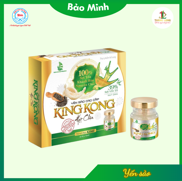 Yến sào cao cấp King Kong hạt chia 70ml*6 hũ