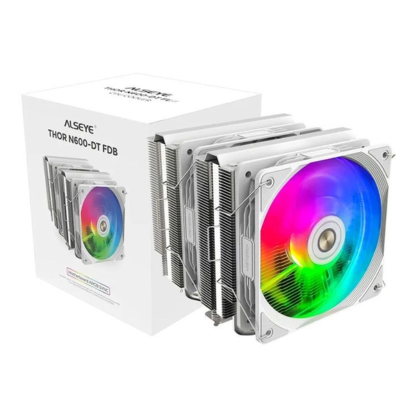Tản Nhiệt CPU Alseye Thor N600-DT Trắng 2 Tháp ARGB - Nhập Khẩu