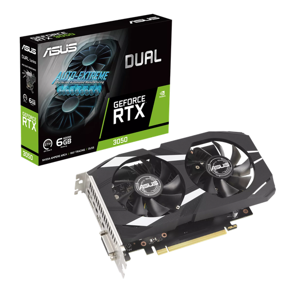 Card màn hình ASUS Dual RTX 3050 6GB GDDR6 (90YV0K61-M1NA00)