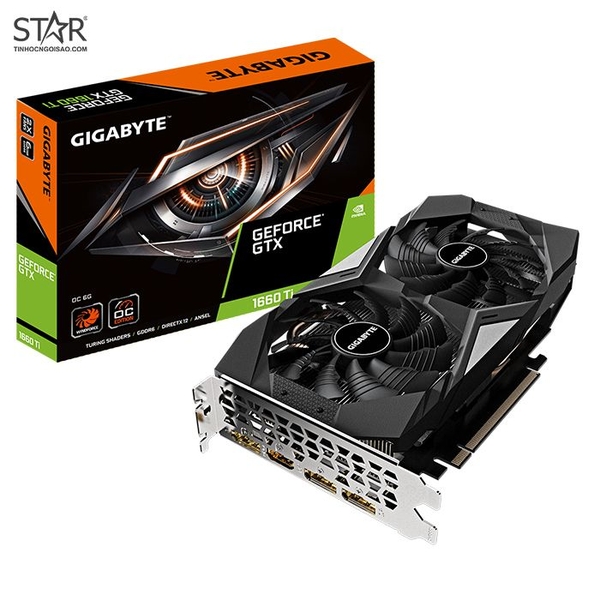 Card màn hình Gigabyte GTX 1660 Ti 6GB GDDR6 OC (GV-N166TOC-6GBD)