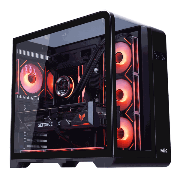 Thùng máy Mik Barbatos ATX - Black | AIO 360, view 3 góc