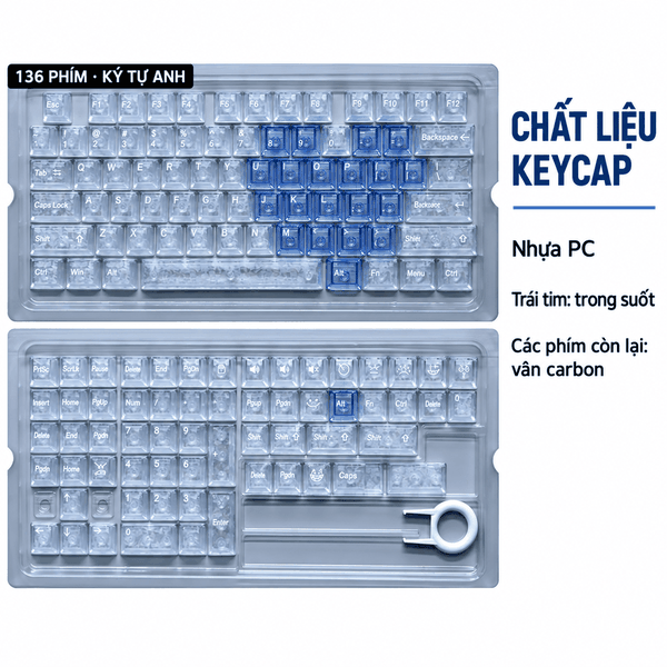 [NEW] Keycap trong suốt xuyên LED