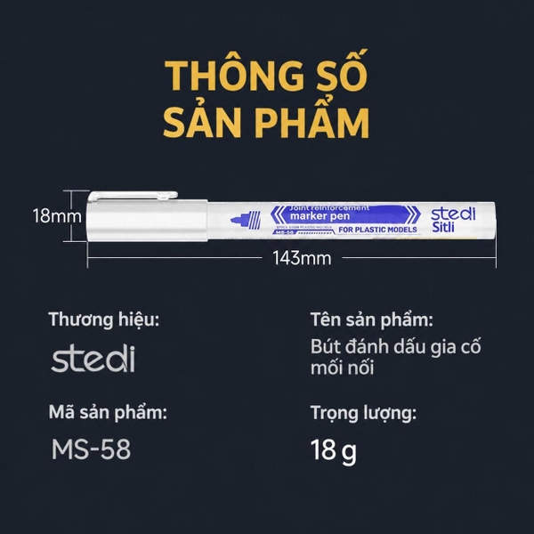 [Chính Hãng] Stedi Bút fix khớp nhựa dành cho mô hình MS-58 Joint Reinforcement Pen Model