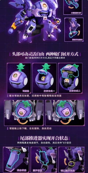 [HÀNG SẴN] MÔ HÌNH LẮP RÁP YILICHUANGWAN TURBO GRAPE NHO TIA CHỚP (TẶNG BASE)