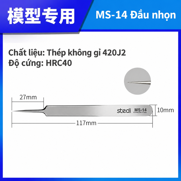 [Chính Hãng] Stedi Nhíp kỹ thuật, nhíp gấp decal MS cao cấo chất liệu thép không gỉ