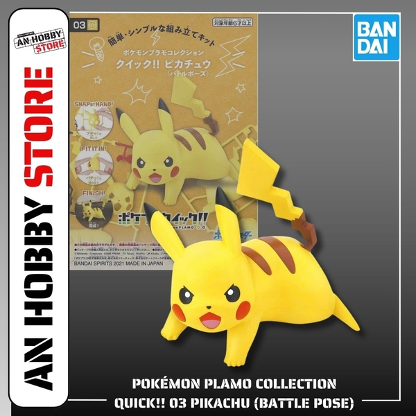 [HÀNG CÓ SẪN] BANDAI Mô hình lắp ráp Pokemon Plamo Collection Quick 03 PIkachu (Battle Pose)