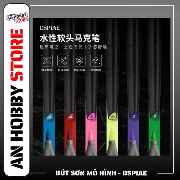 Bút sơn mô hình đầu cọ DSPIAE Ánh Kim - Màu Thường - Màu Huỳnh Quang (Dòng MK - MKM - MKF)