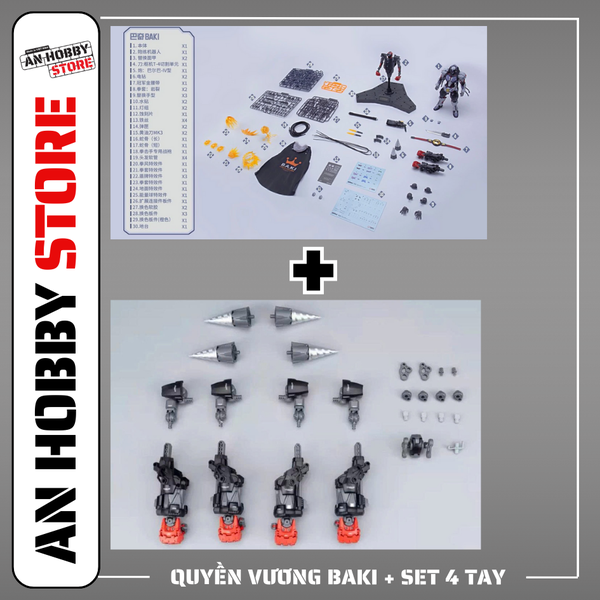 MÔ HÌNH LẮP RÁP HEMOXIAN QUYỀN VƯƠNG BAKI FULL OPTION (TẶNG BASE + DECAL NƯỚC)