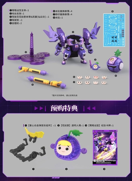 [HÀNG SẴN] MÔ HÌNH LẮP RÁP YILICHUANGWAN TURBO GRAPE NHO TIA CHỚP (TẶNG BASE)