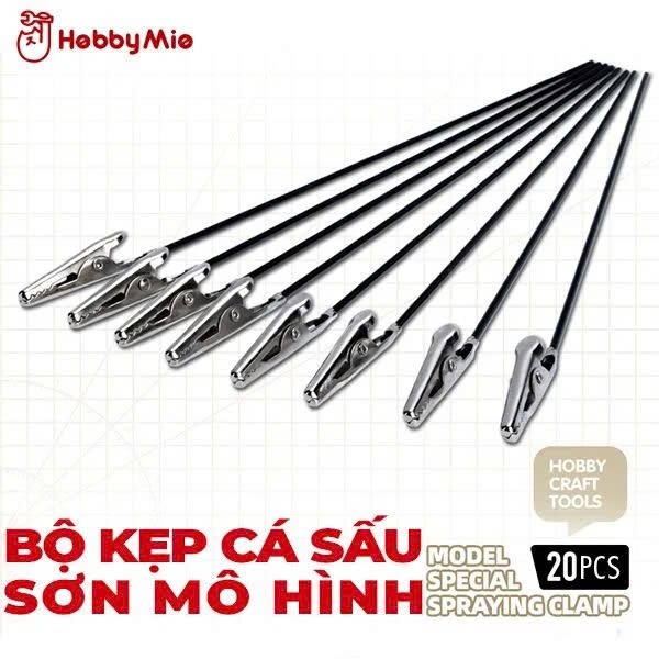 DỤNG CỤ HOBBY MIO - HỘP 20 CÂY KẸP CÁ SẤU SƠN MÔ HÌNH BẰNG KIM LOẠI CAO CẤP