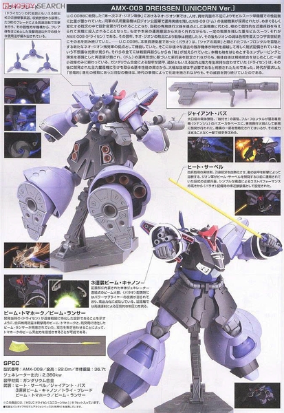 [HÀNG SẴN] BANDAI MÔ HÌNH LẮP RÁP HG 1/144 DREISSEN (UNICORN VER.)