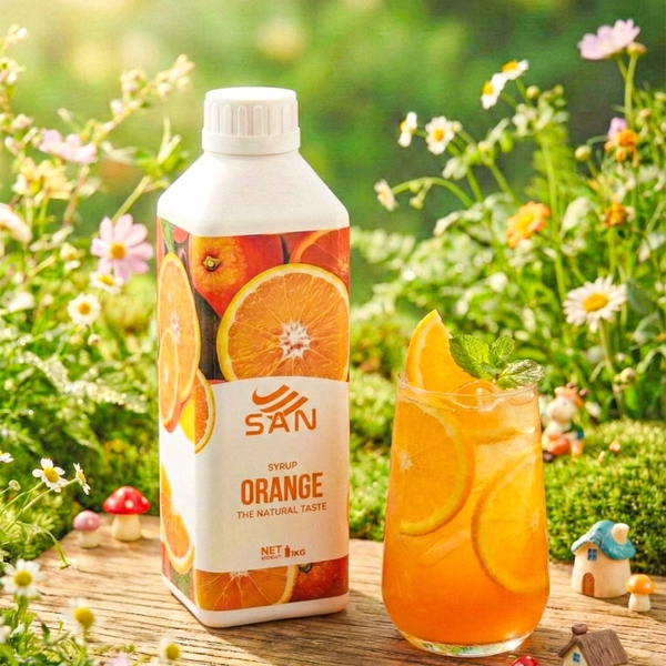 SYRUP CAM VÀNG Chai 1Kg - Tặng công thức & hướng dẫn pha chế - Hương Cam, Màu Sắc Nổi Bật