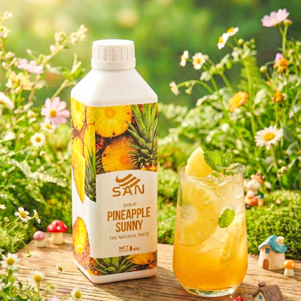 SYRUP DỨA THƠM Chai 1Kg (Trái Cây Tự Nhiên - Hương Thơm, Màu Sắc Nổi Bật)