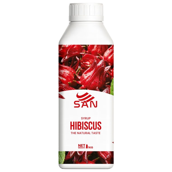 SYRUP HIBISCUS – HIBISCUS SYRUP (100 ml), tặng sách công thức, tiện dụng, trái cây tự nhiên, đậm đặc, chuyên dùng pha chế trà trái cây, soda