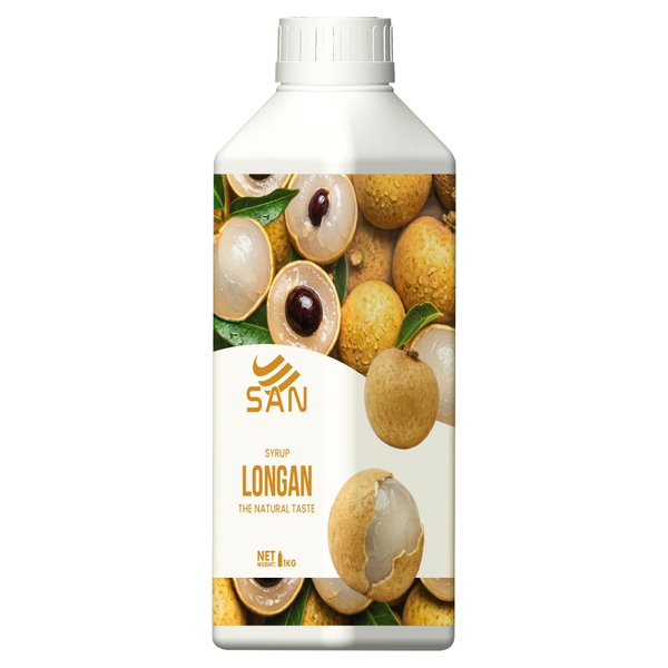SYRUP LONG NHÃN (1 kg), tặng sách công thức, tiện dụng, trái cây tự nhiên, đậm đặc, chuyên dùng pha chế trà trái cây, soda