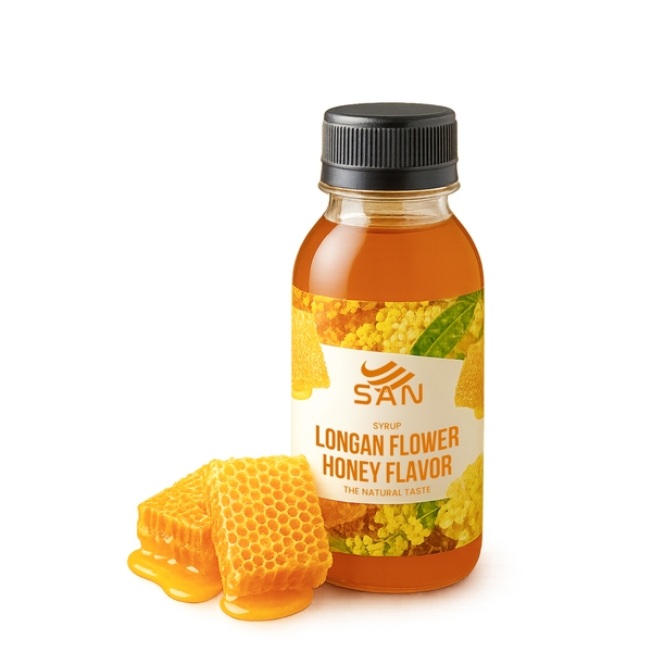 SYRUP HƯƠNG MẬT ONG HOA NHÃN Chai 100ml – Syrup pha chế trà sữa, đồ uống – Có mẫu 100ml, tặng công thức pha chế